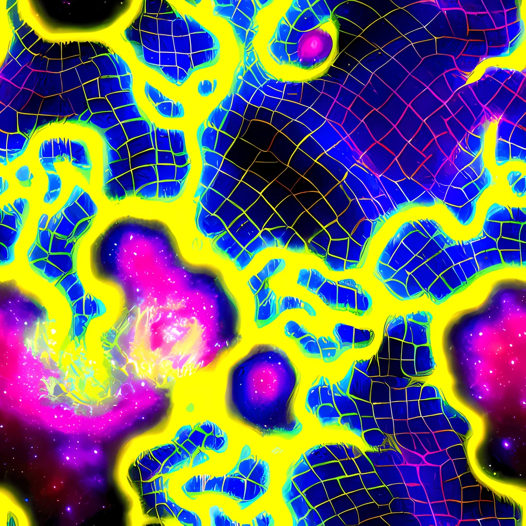 The Neon Galaxy Grid pattern
