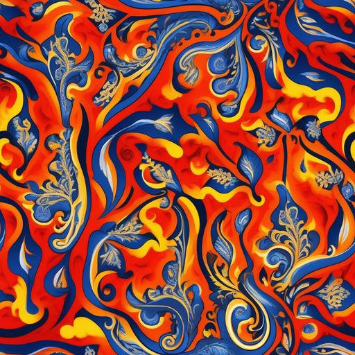 The Cobalt Fire Paisley pattern