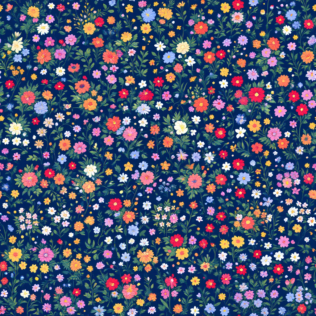 The Navy Wildflower pattern