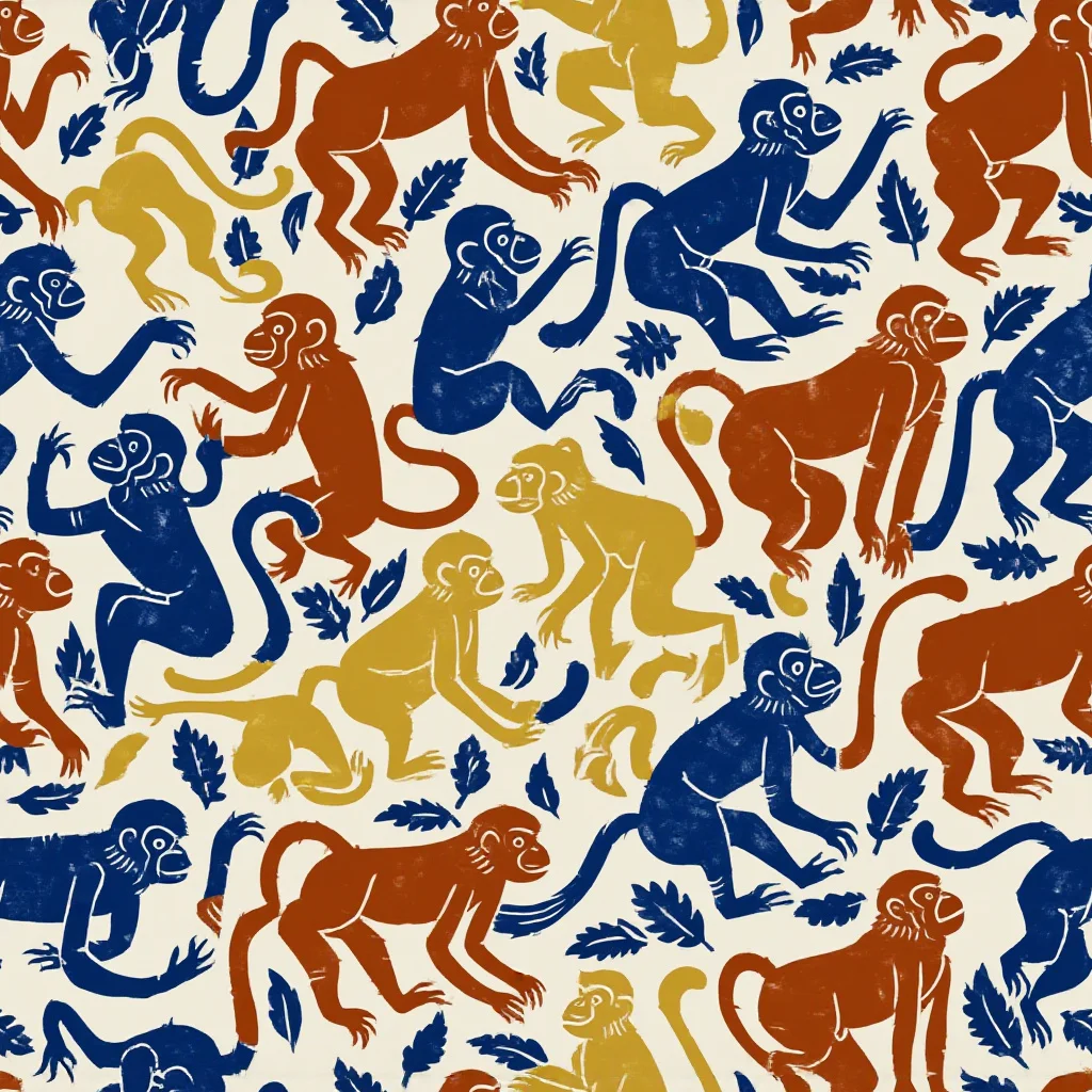 The Indigo Monkey Garden pattern