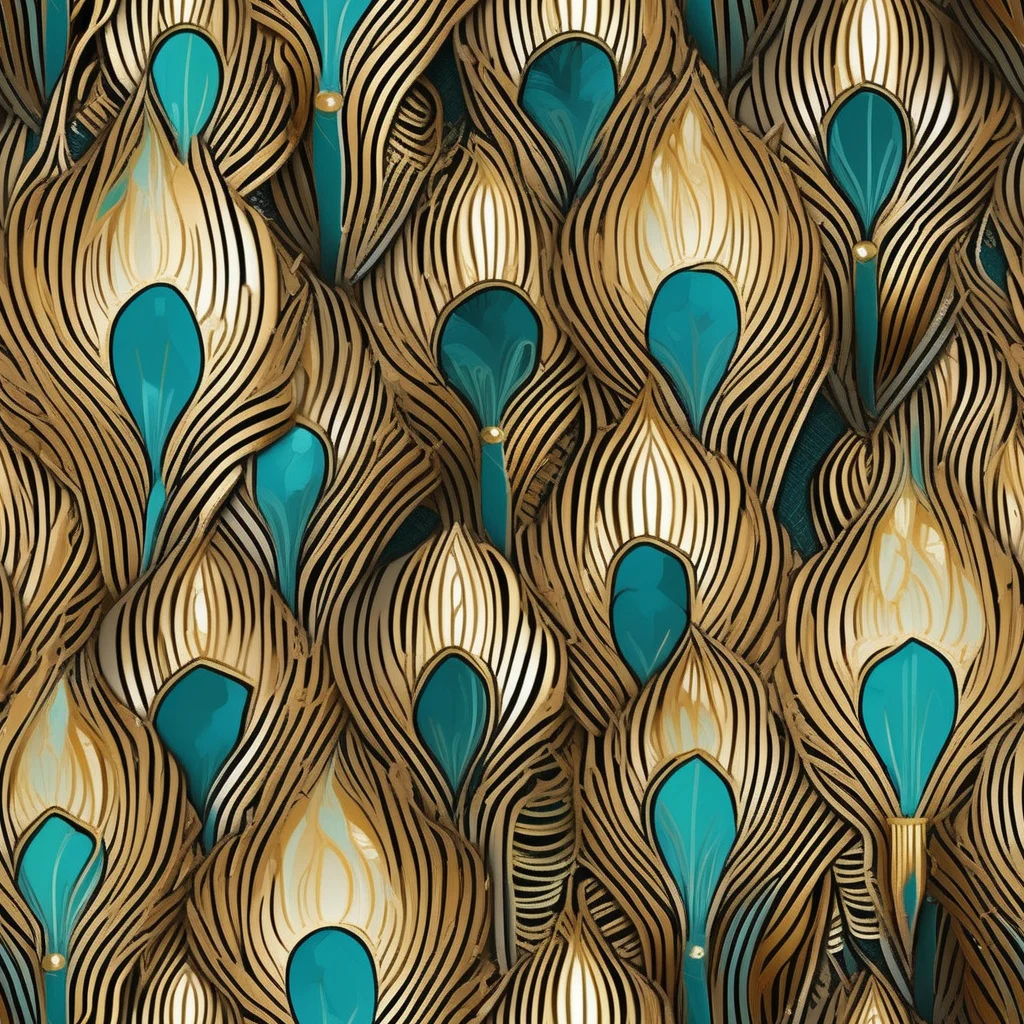 The Gilded Teal Plume pattern