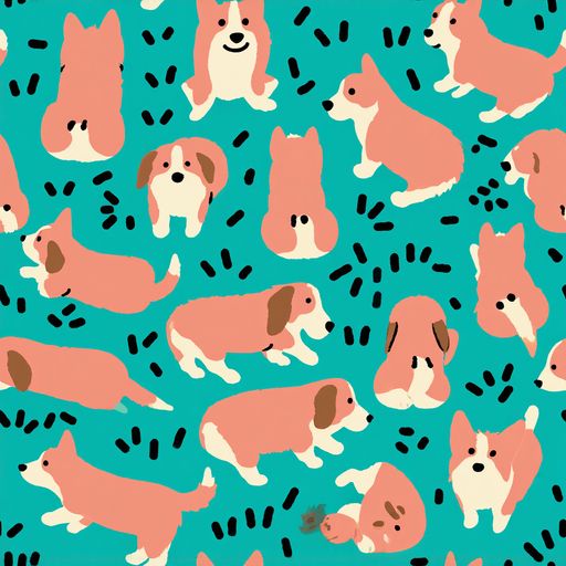 The Coral Corgi Parade pattern