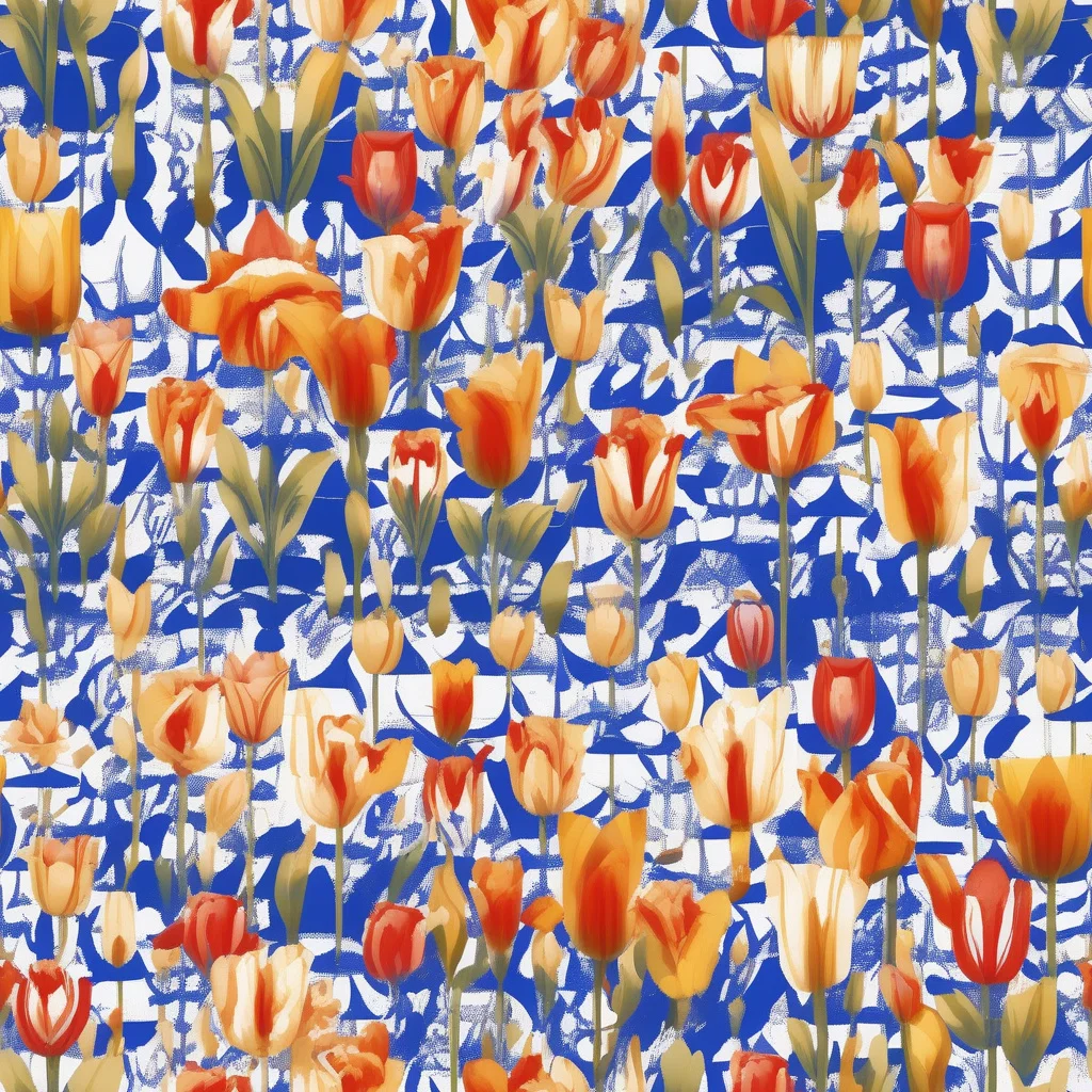 The Cobalt Tulip Riot pattern