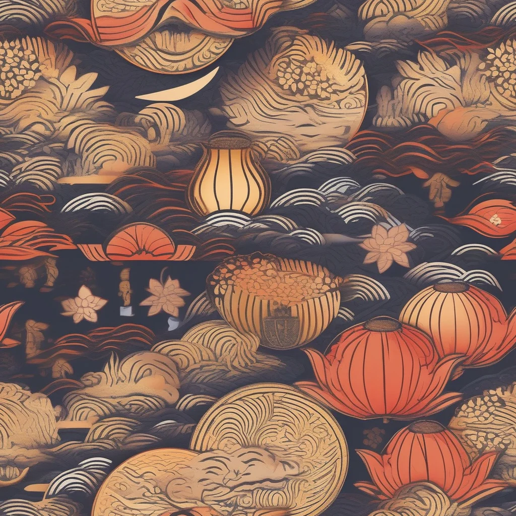 The Lanterns On Dark Water pattern