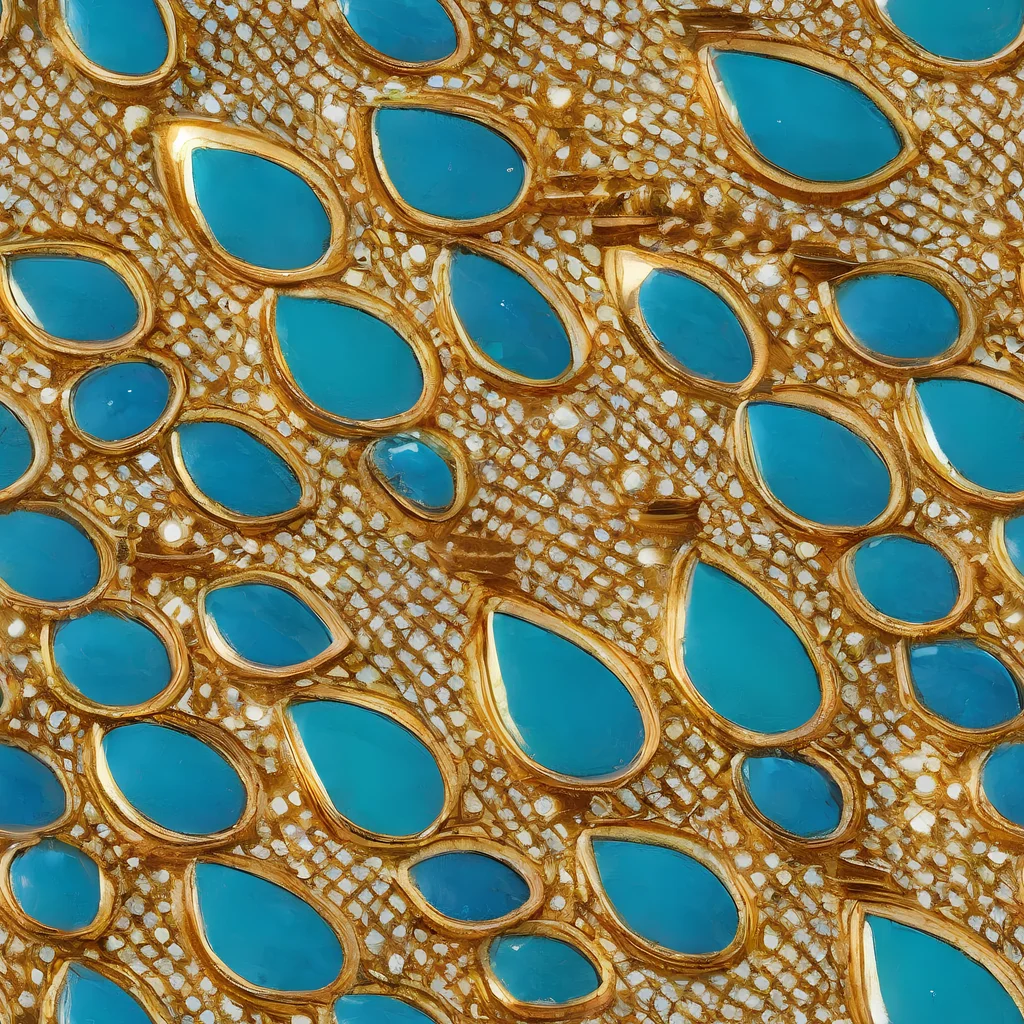 The Aqua Gilded Mesh pattern