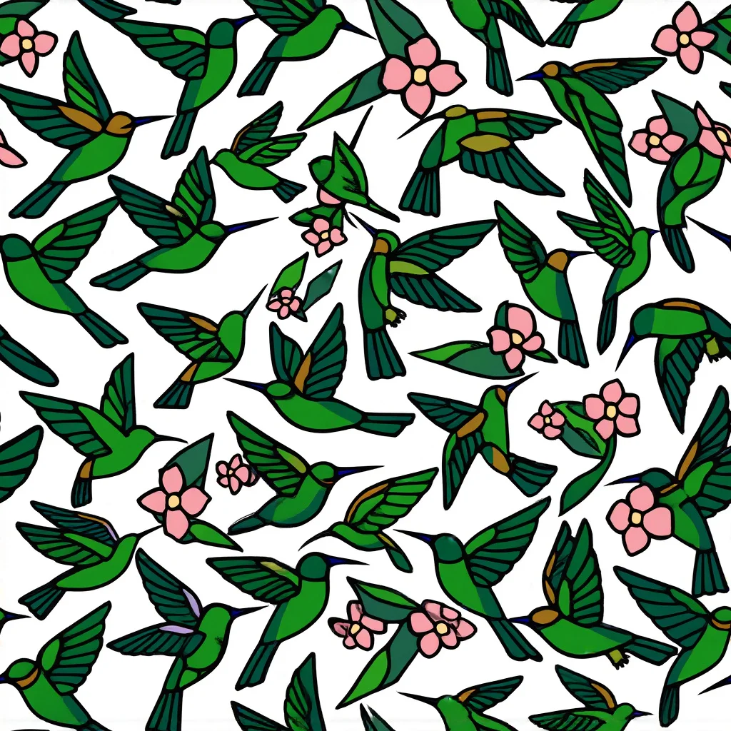 The Emerald Hummingbird Garden pattern