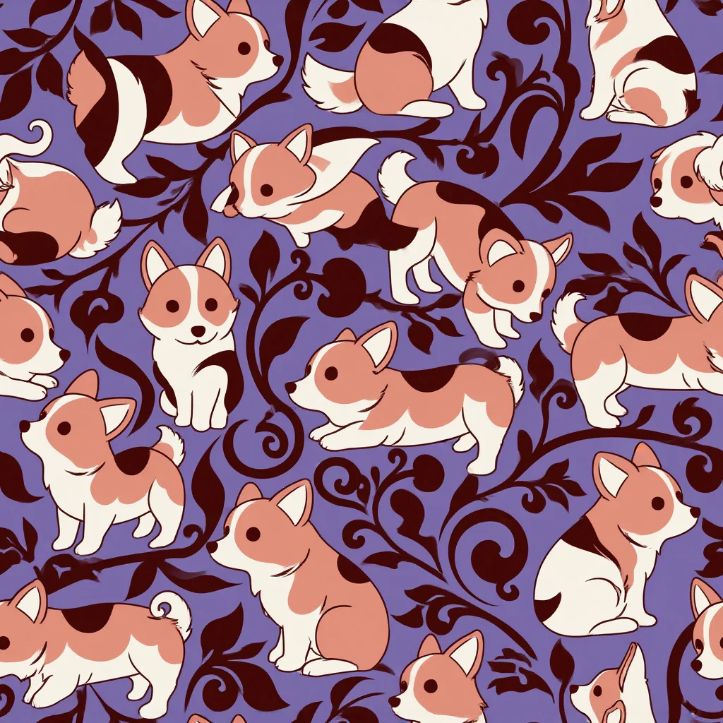 The Corgi Damask pattern