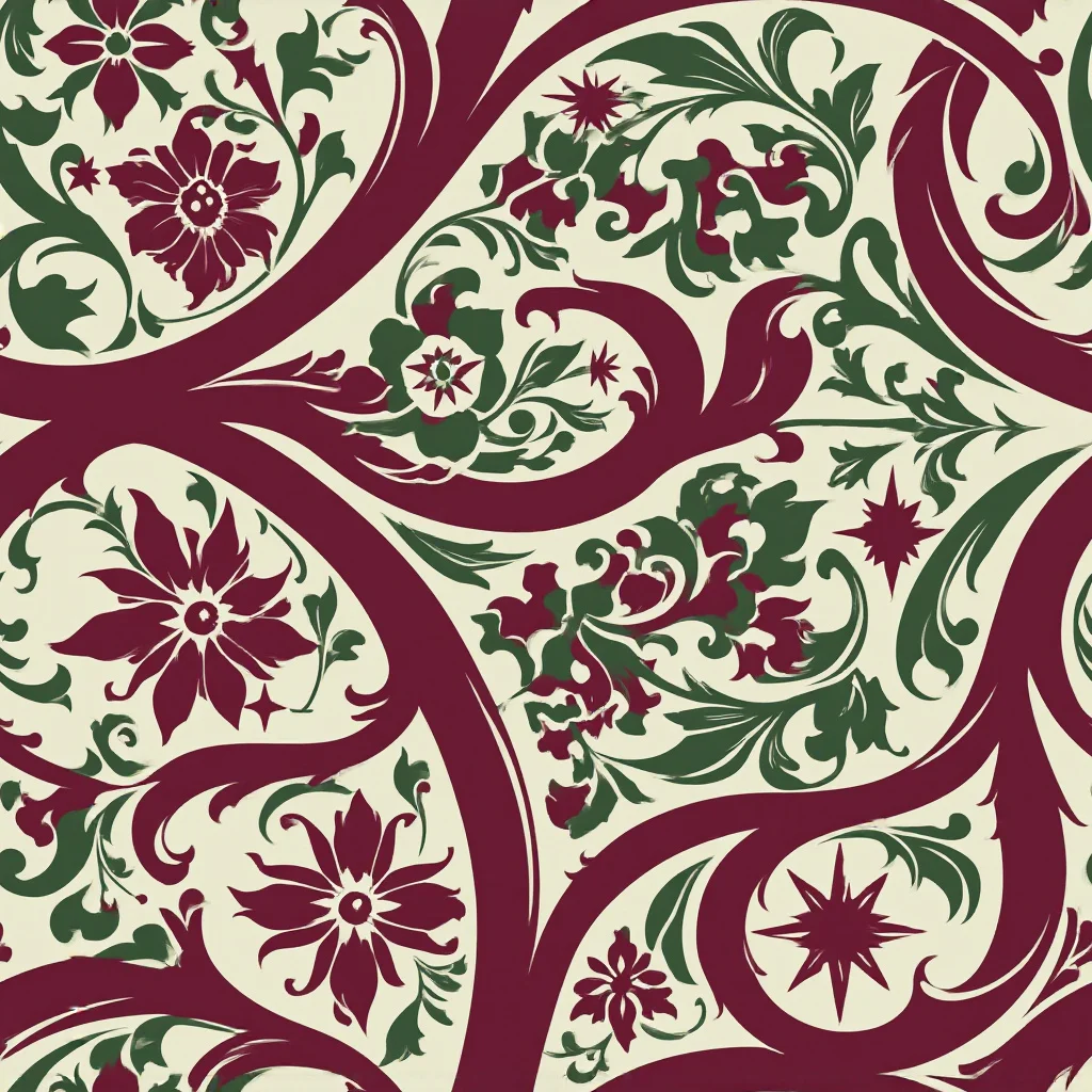 The Burgundy Paisley Garden pattern