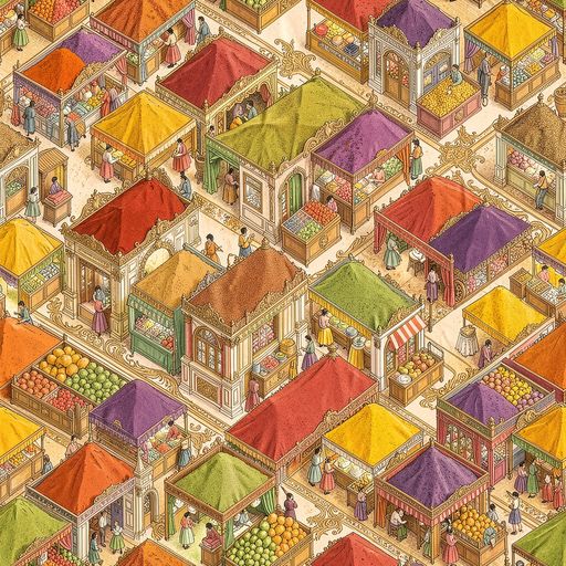 The Market of Many Colors pattern