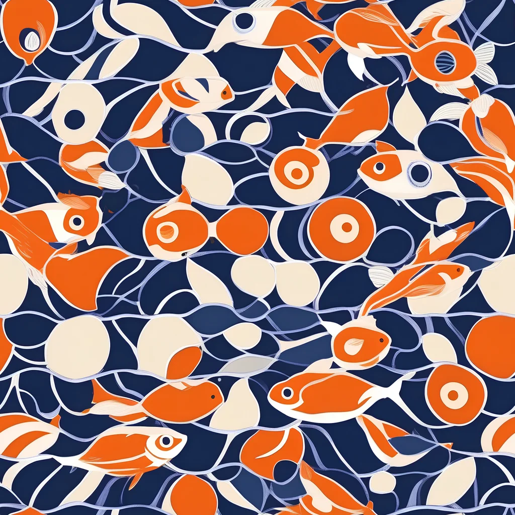The Navy Koi Garden pattern