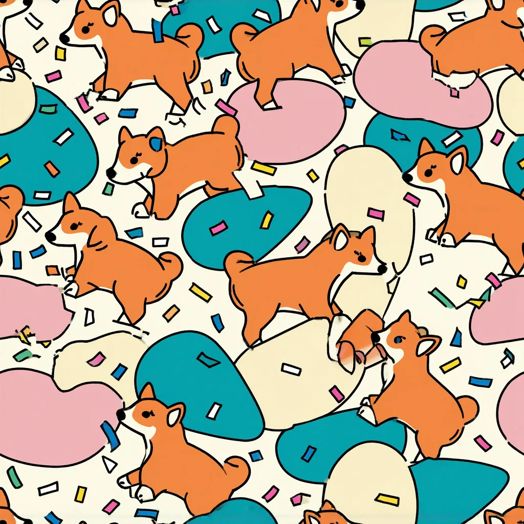 The Coral Corgi Carnival pattern