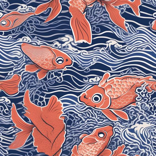 The Navy Koi pattern