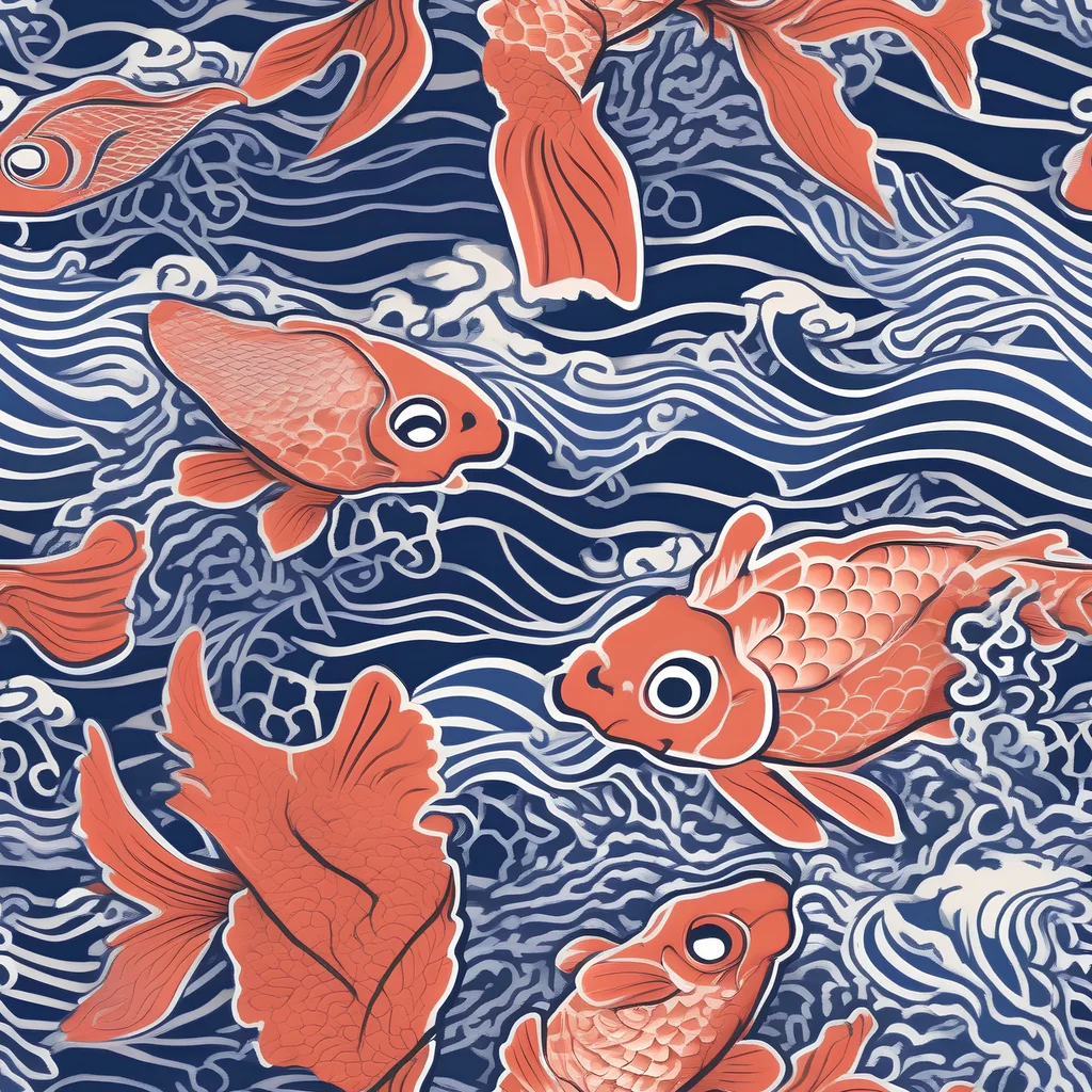 The Navy Koi pattern