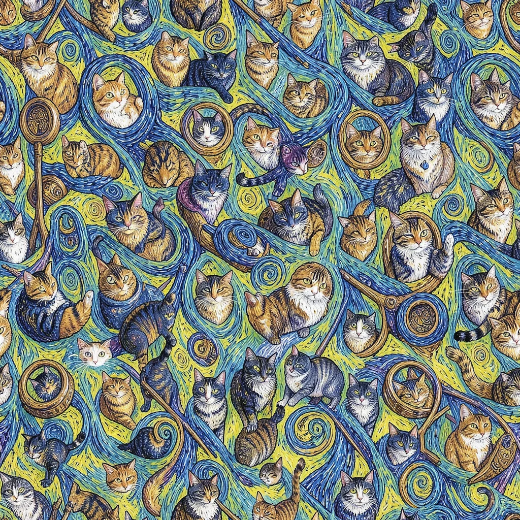 The Whiskered Starry Night pattern