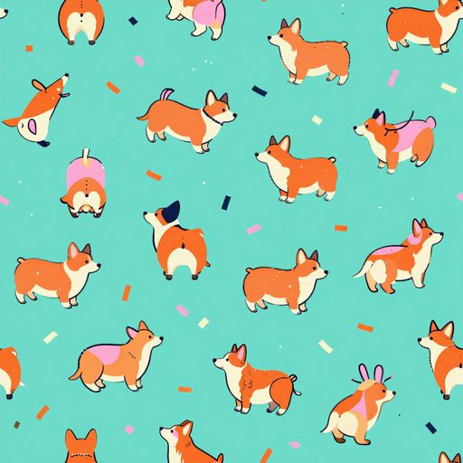 The Turquoise Corgi Club pattern