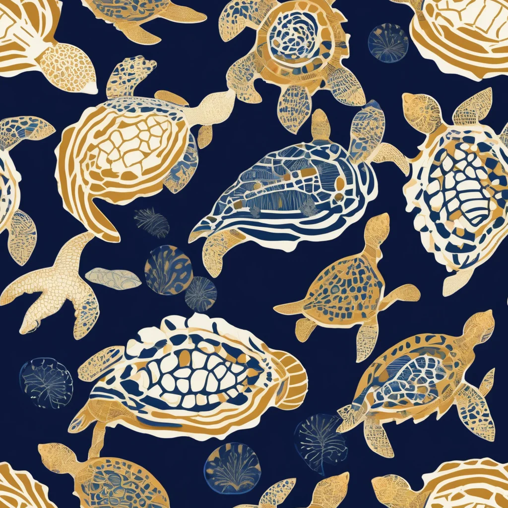 The Navy Tidal Garden pattern