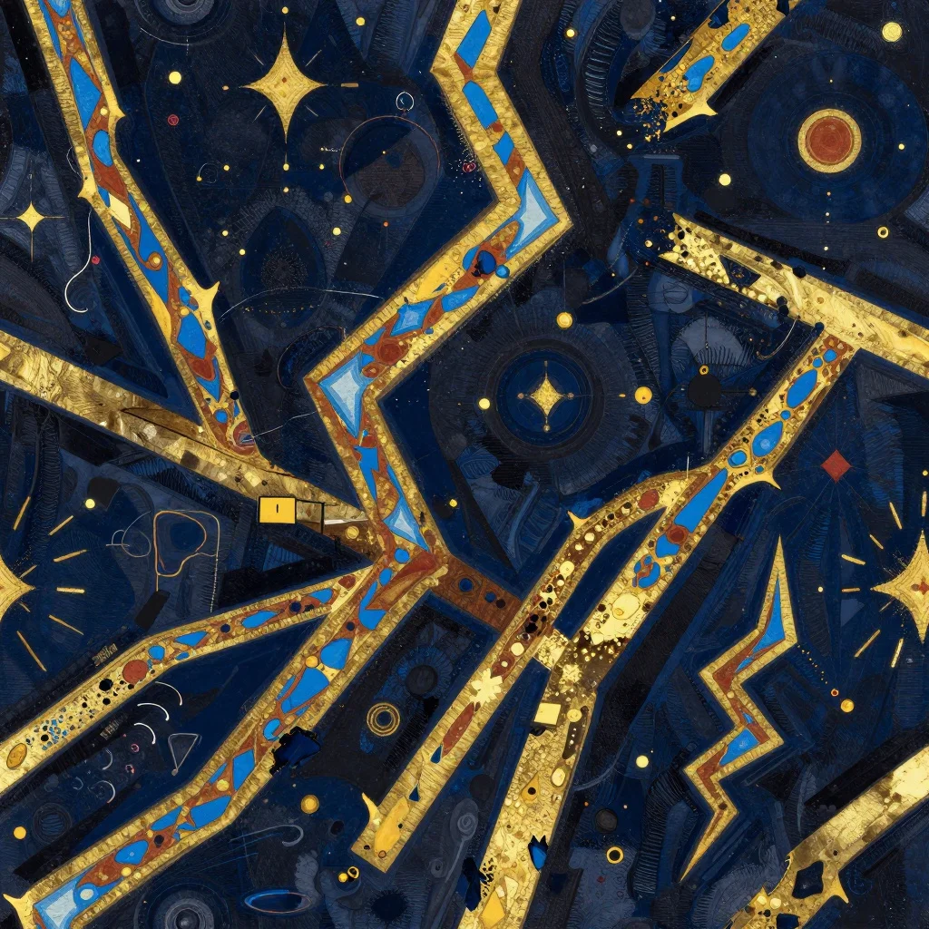 The Astral Gilded Circuit pattern