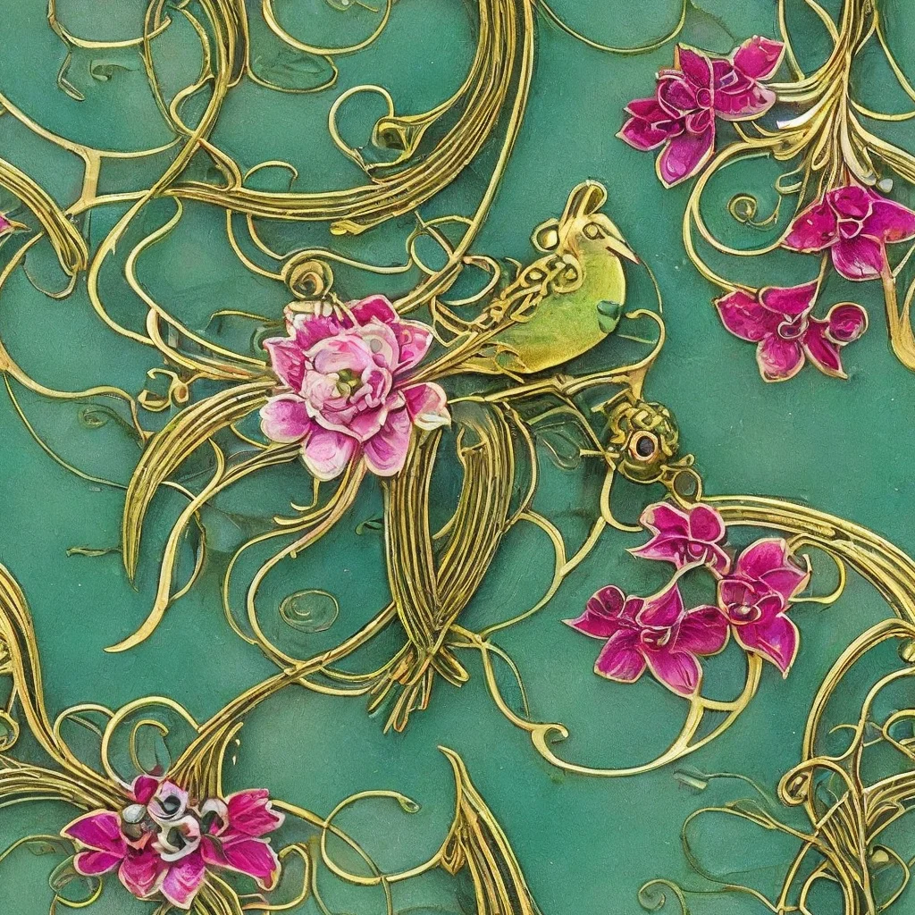 The Verdigris Aviary pattern